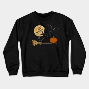 a cat, a hat, a pumpkin and a bat Crewneck Sweatshirt